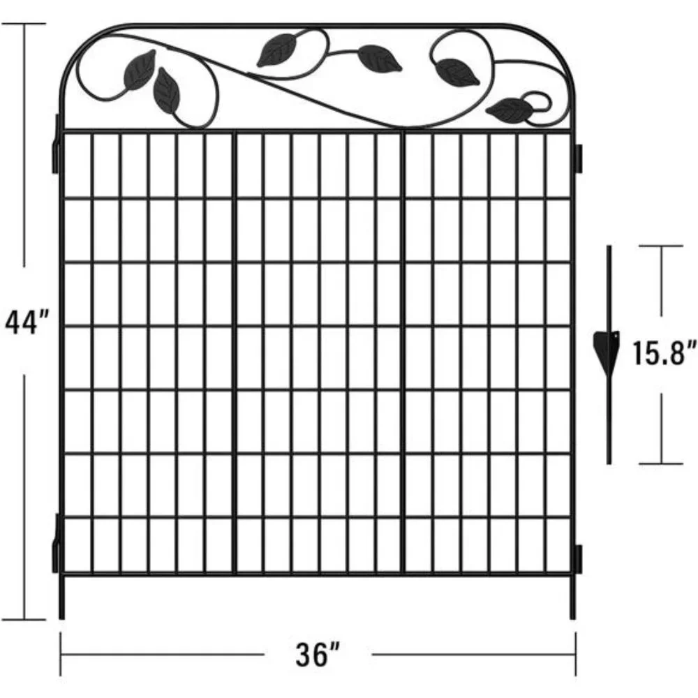 Metal Garden Fence Border 44”x 36” 4Pack Heavy Duty Rustproof Decorative Garden
